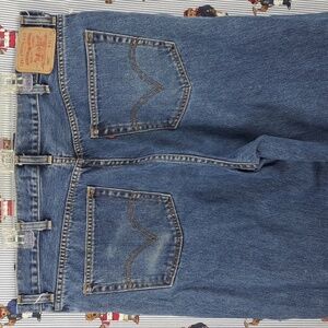 Levi's 560 Comfort Fit baggy thigh straight leg med dark wash denim jeans  42/30